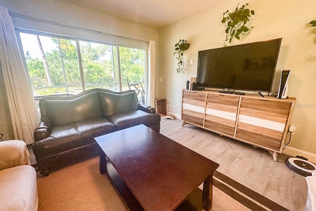 living room featuring hardwood / wood-style flooring