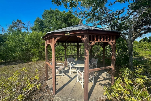 view of patio with a gazebo