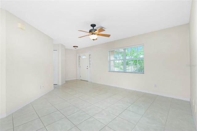 spare room featuring ceiling fan