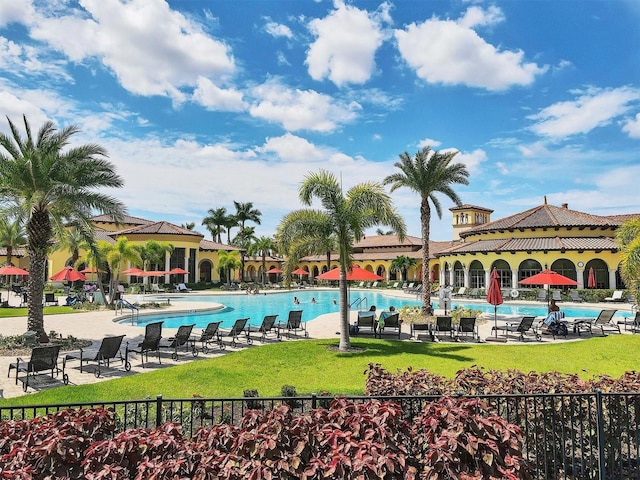 view of pool with a patio area