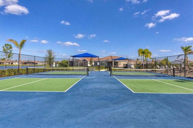 view of tennis court with basketball court