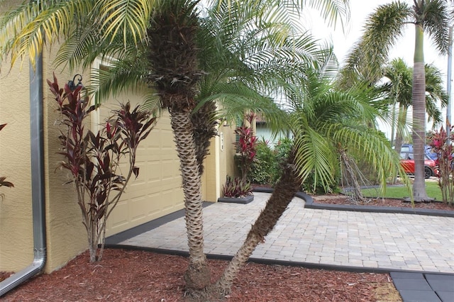 exterior space featuring a garage