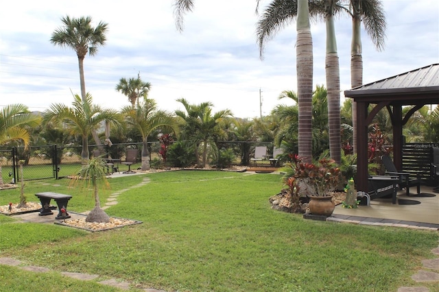 view of yard featuring a gazebo