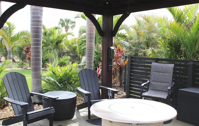 view of patio / terrace featuring a wooden deck