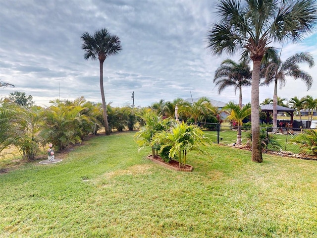 view of yard featuring a gazebo