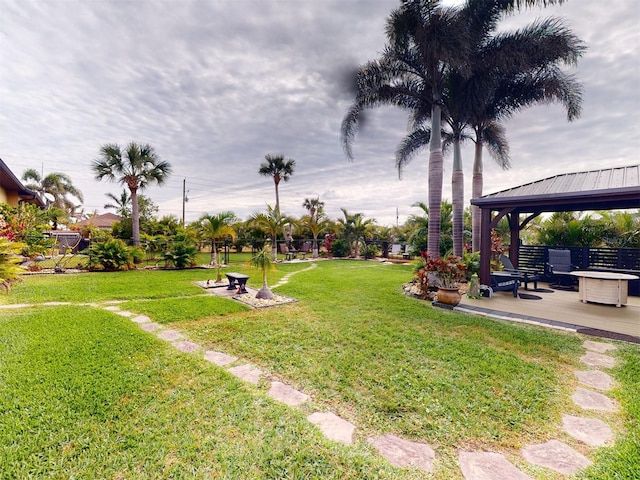 view of yard with a gazebo