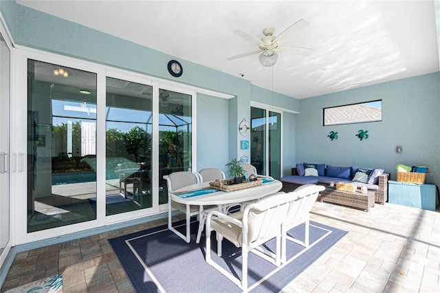 view of patio featuring an outdoor living space