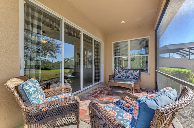 sunroom with plenty of natural light