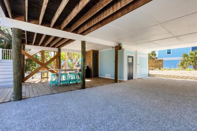 view of patio featuring a deck