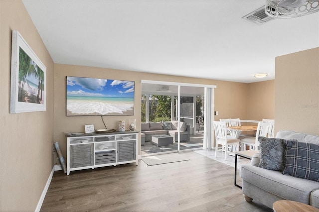 living room featuring hardwood / wood-style floors