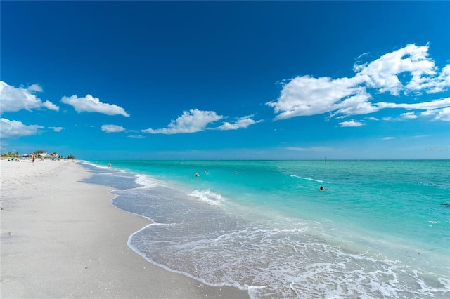 property view of water with a beach view