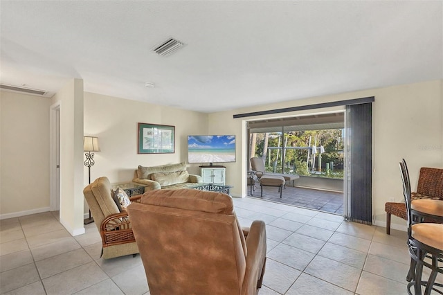 view of tiled living room