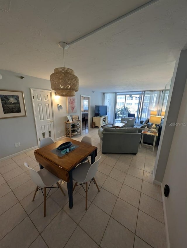 view of tiled dining room