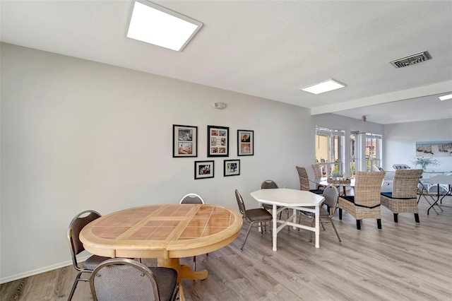 dining room with light hardwood / wood-style flooring