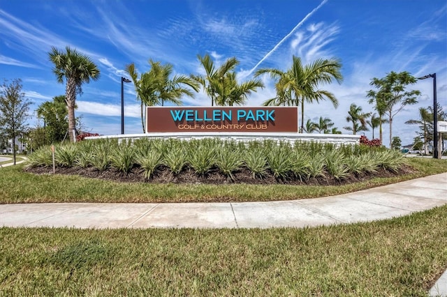 view of community sign