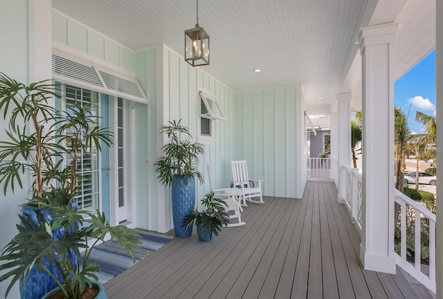 wooden deck with a porch