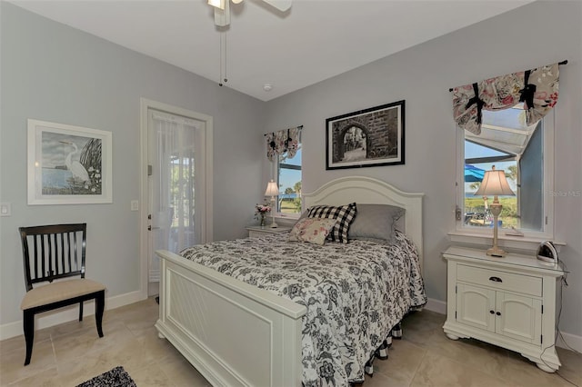 bedroom with ceiling fan