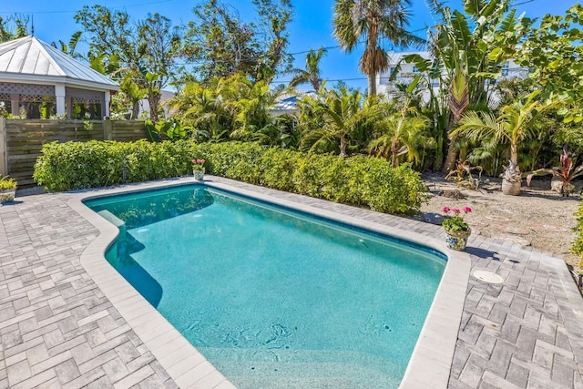 view of pool featuring a gazebo