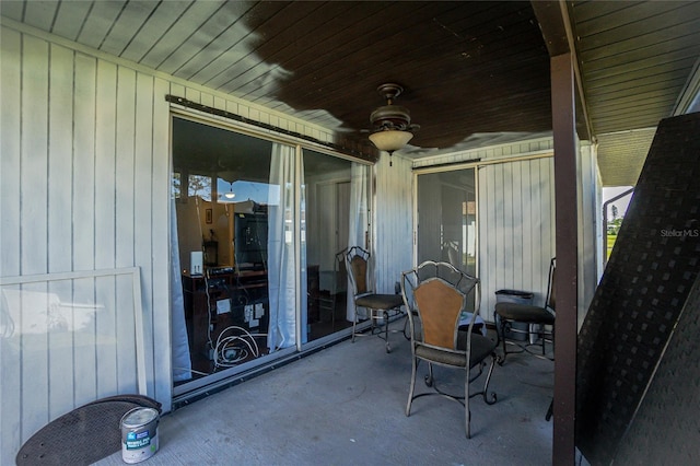 view of patio / terrace featuring ceiling fan