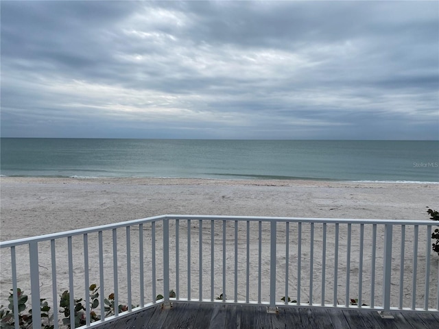 view of water feature featuring a view of the beach