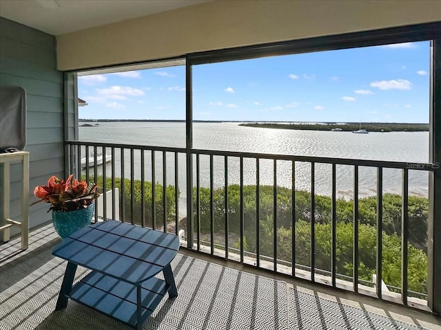 balcony with a water view