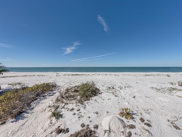 property view of water with a beach view