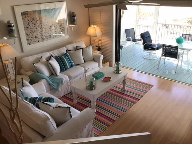 living room featuring hardwood / wood-style floors