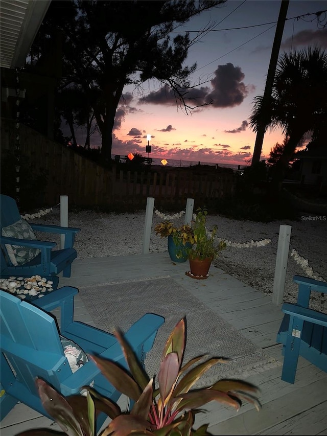 view of patio / terrace featuring fence