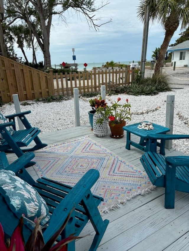 wooden terrace with fence