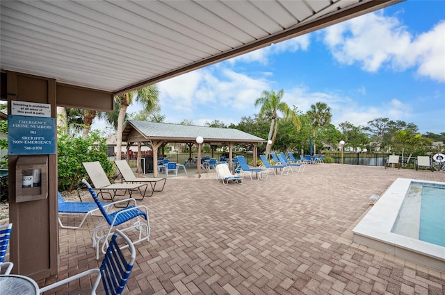 view of pool with a gazebo