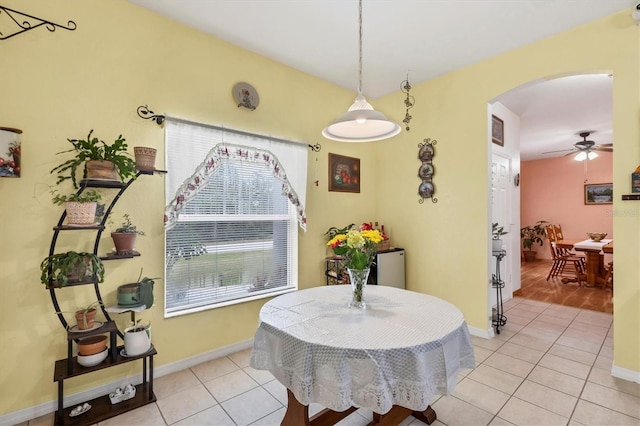 view of tiled dining space