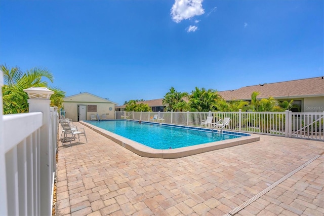 view of pool with a patio area