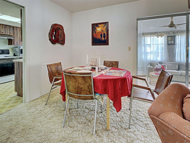 914 E 2nd St, Englewood, FL 34223 - carpeted dining area featuring ceiling fan