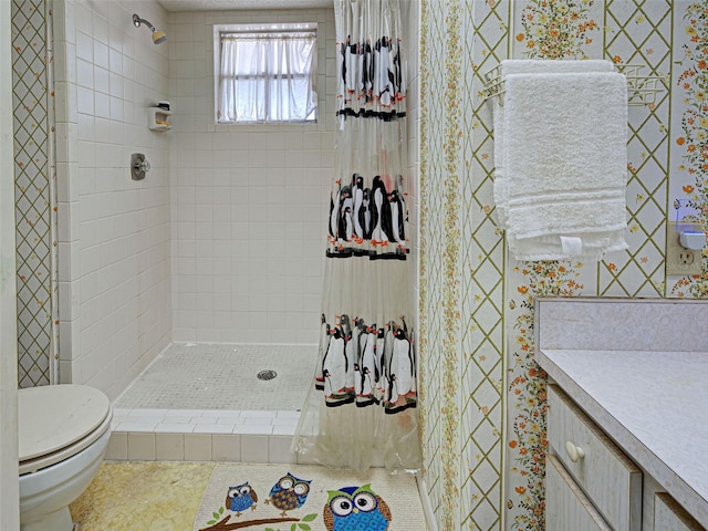 914 E 2nd St, Englewood, FL 34223 - full bathroom with a stall shower, toilet, and vanity