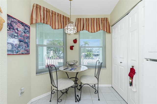 view of tiled dining room