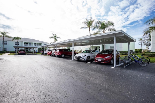 view of car parking with a carport