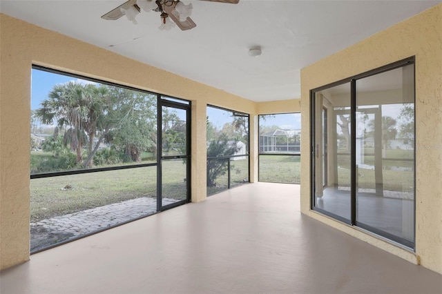 view of unfurnished sunroom