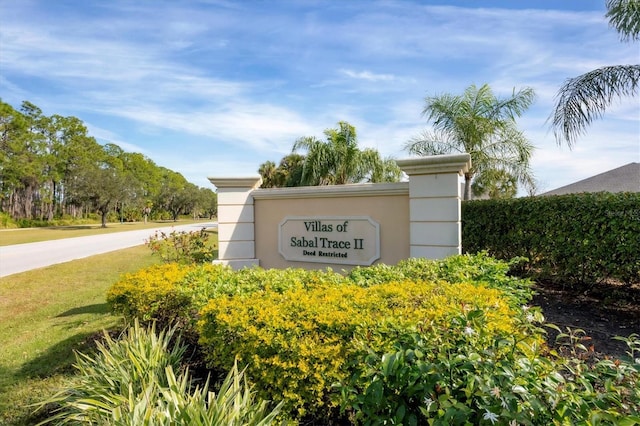 view of community sign