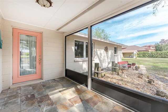 view of sunroom