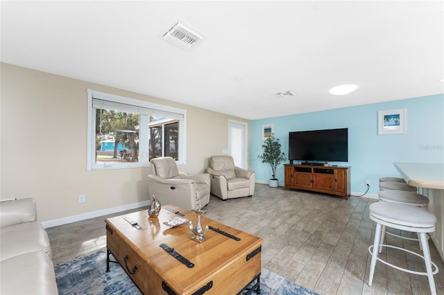 living room featuring hardwood / wood-style floors