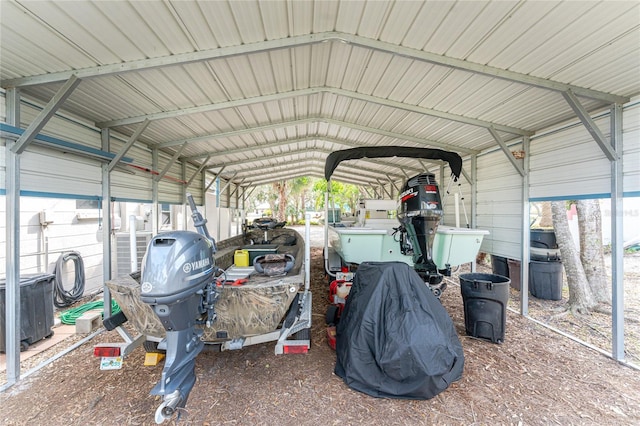 garage with a carport