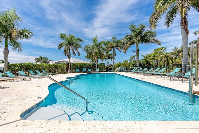 view of pool featuring a patio area