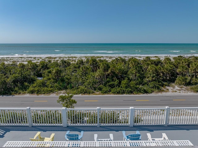 view of water feature featuring a beach view