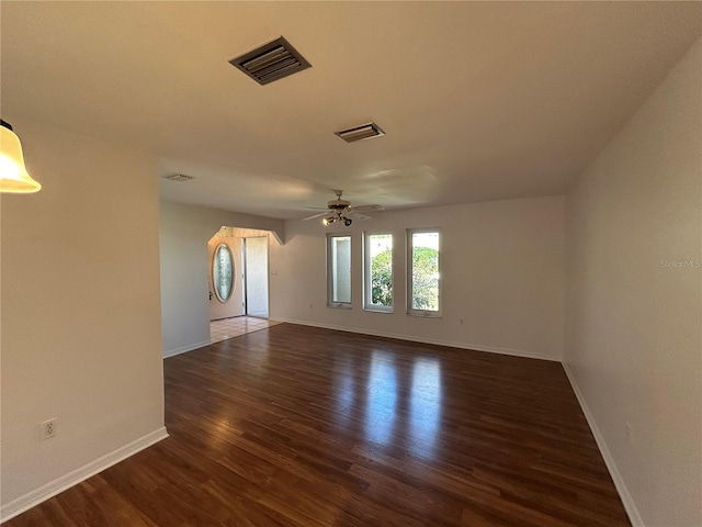 4204 Cockrell St, Port Charlotte, FL 33948 - spare room with ceiling fan, baseboards, wood finished floors, and visible vents