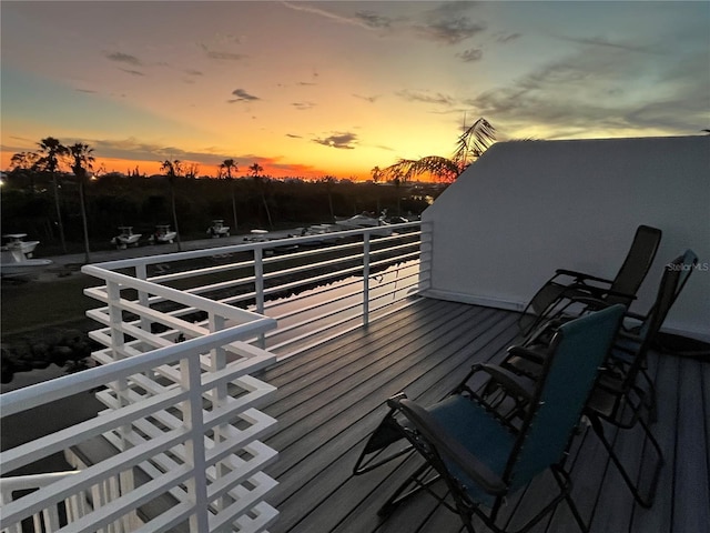 view of deck at dusk