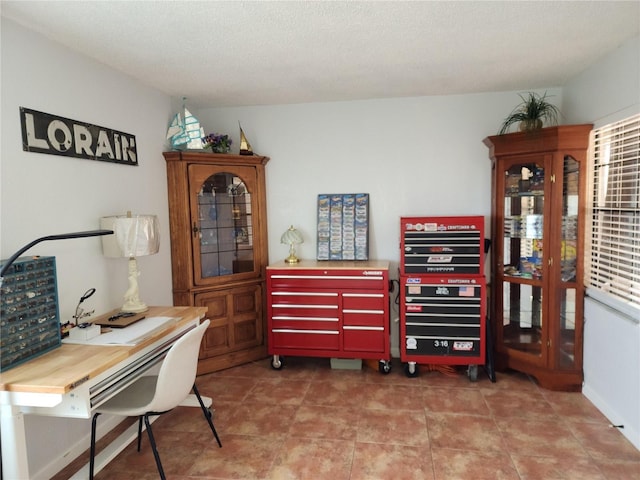 home office featuring tile patterned floors