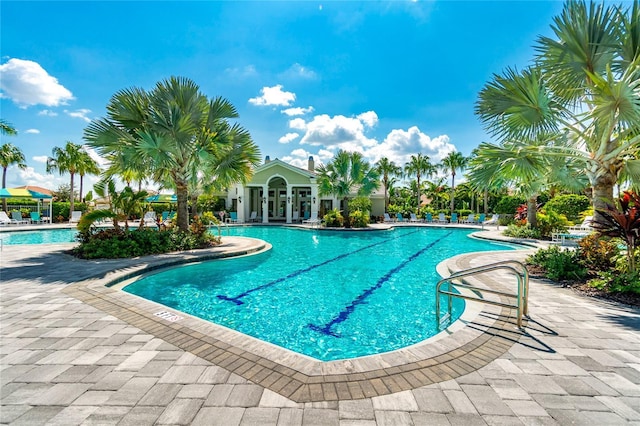 view of pool with a patio