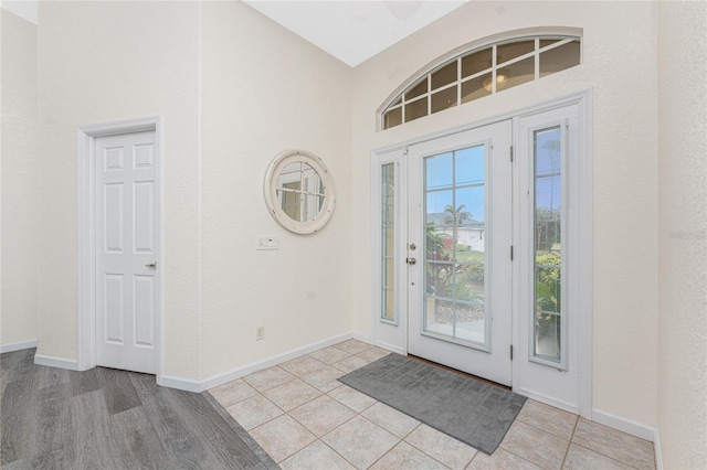 view of tiled foyer entrance