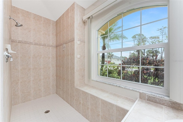 bathroom with tiled shower