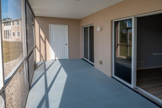 view of unfurnished sunroom